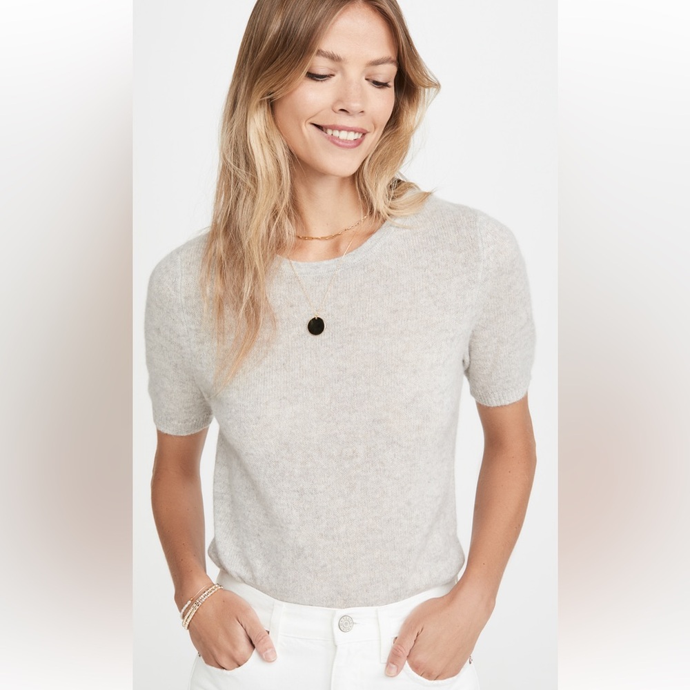 White + Warren Essential Fitted Cashmere Sweater Tee
